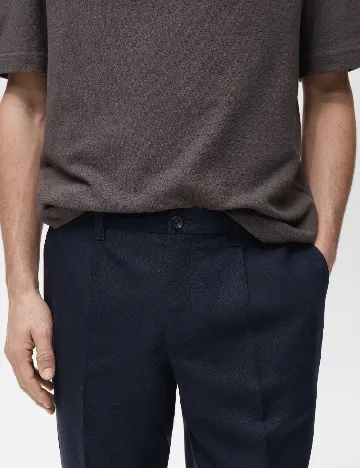 Pantaloni Mango, albastru