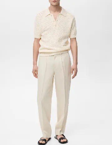 Tricou Mango, crem