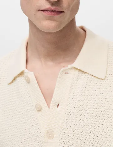 Tricou Mango, crem