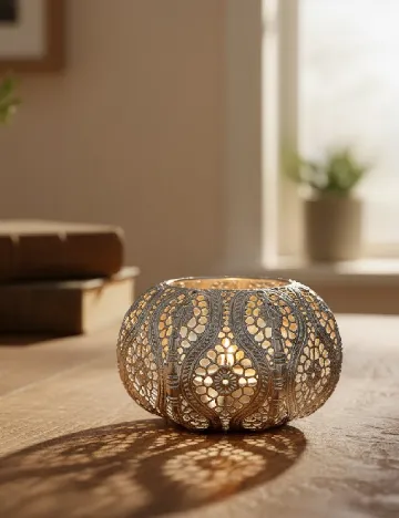 Suport lumanare, argintiu Gri