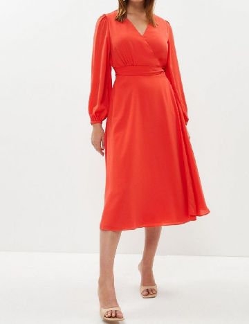 Rochie medie Coast Plus Size, rosu