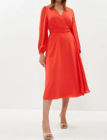 Rochie medie Coast Plus Size, rosu