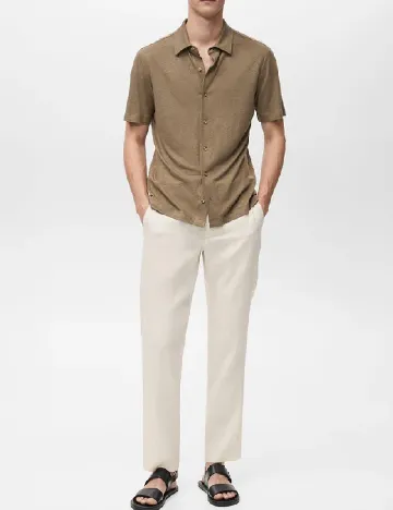 Pantaloni Mango, ecru
