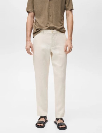 Pantaloni Mango, ecru