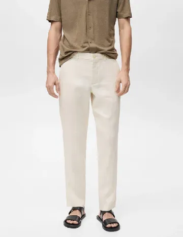 Pantaloni Mango, ecru