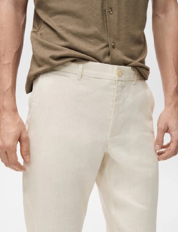 Pantaloni Mango, ecru