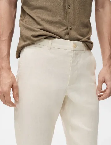Pantaloni Mango, ecru