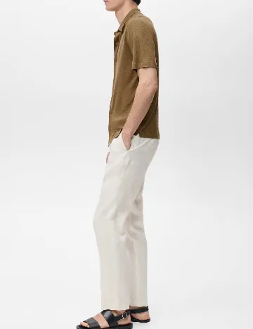 Pantaloni Mango, ecru
