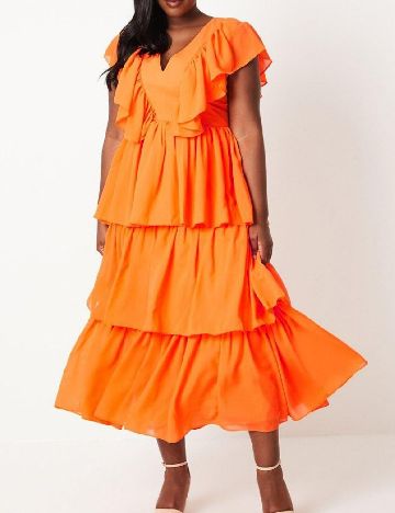 Rochie lunga Coast Plus Size, portocaliu