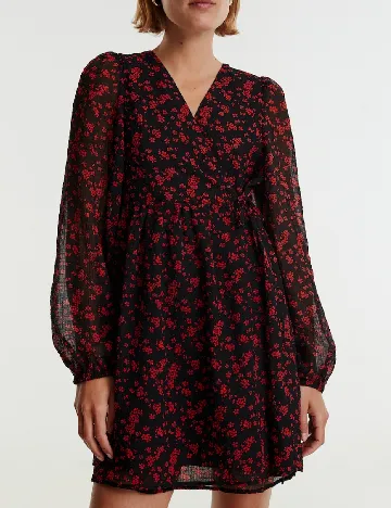 Rochie scurta Edited, negru/rosu