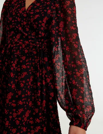 Rochie scurta Edited, negru/rosu