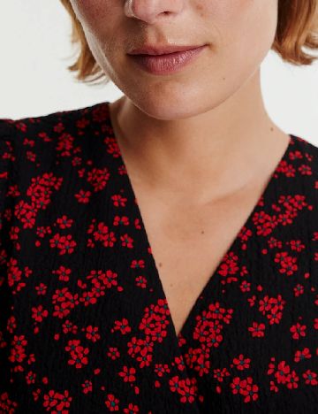 Rochie scurta Edited, negru/rosu