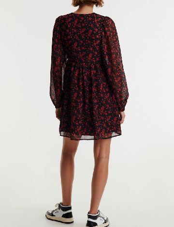 Rochie scurta Edited, negru/rosu