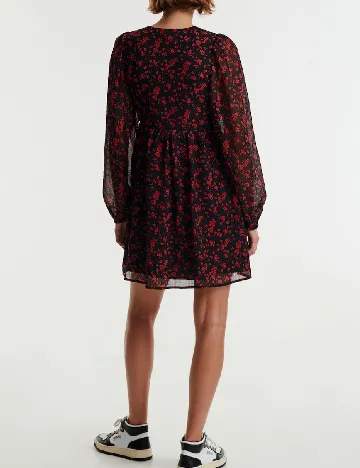 Rochie scurta Edited, negru/rosu