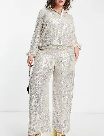 Camasa Flounce London Plus Size, crem