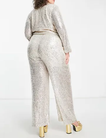Camasa Flounce London Plus Size, crem