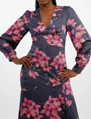Rochie lunga Liquorish, floral print