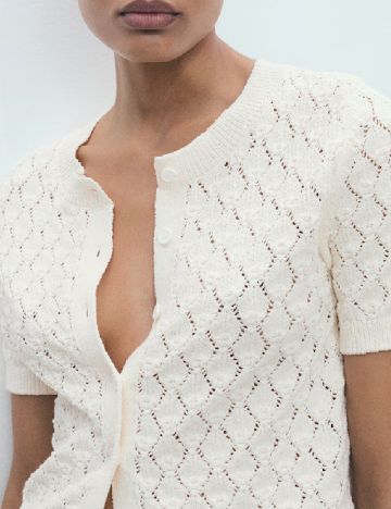 Cardigan Mango, ecru