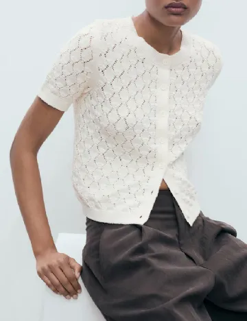 Cardigan Mango, ecru