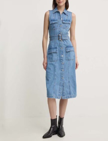Rochie medie Pepe Jeans, albastru