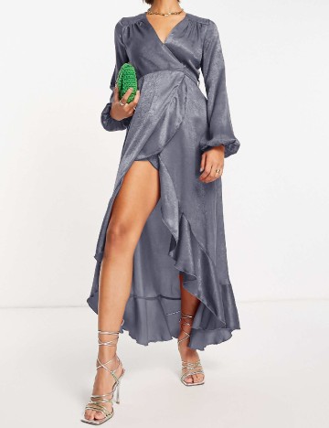 Rochie medie Flounce London, albastru
