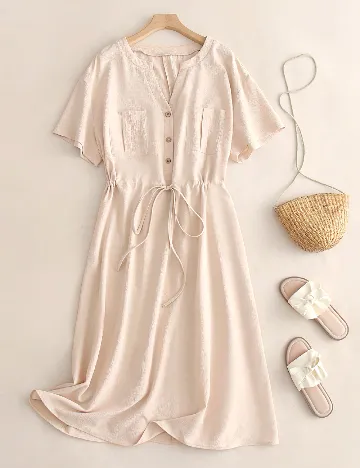 Rochie medie SHEIN CURVE, crem