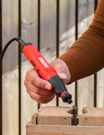Set pistol de lipit si slefuitor FERM, rosu