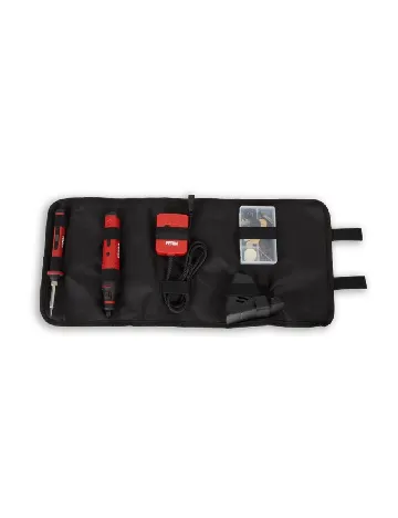 Set pistol de lipit si slefuitor FERM, rosu