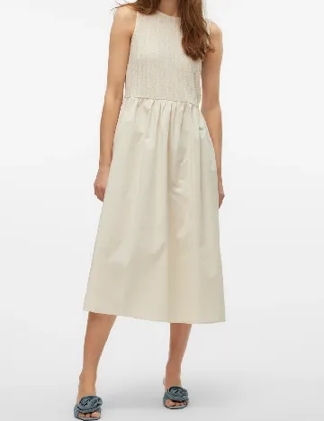 Rochie medie Vero Moda, crem