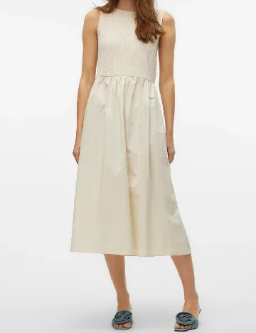 Rochie medie Vero Moda, crem