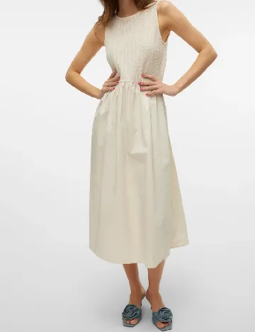 Rochie medie Vero Moda, crem