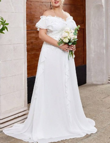 Rochie lunga SHEIN CURVE, alb