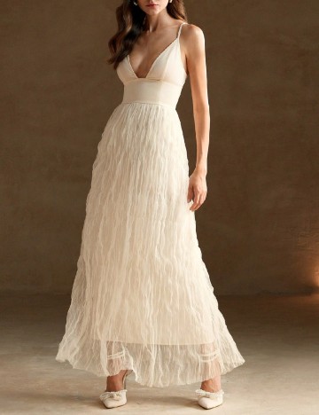 Rochie lunga SHEIN, crem