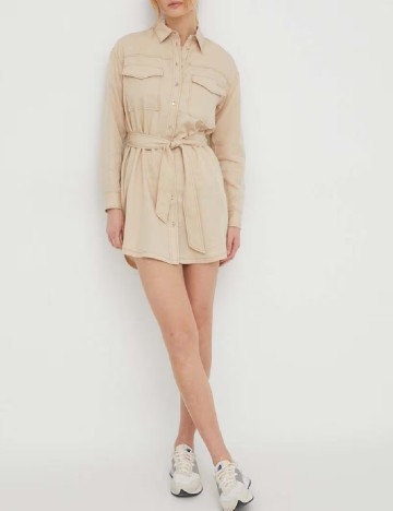 Rochie scurta Pepe Jeans, crem