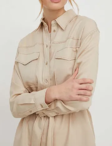 Rochie scurta Pepe Jeans, crem