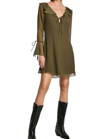 Rochie scurta Pepe Jeans, kaki