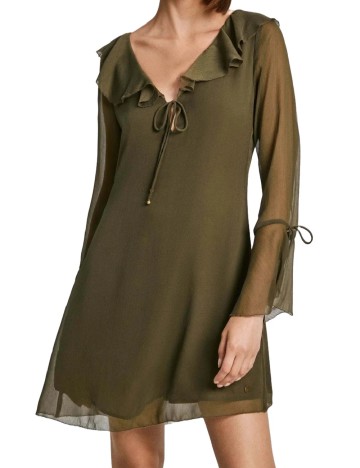 Rochie scurta Pepe Jeans, kaki