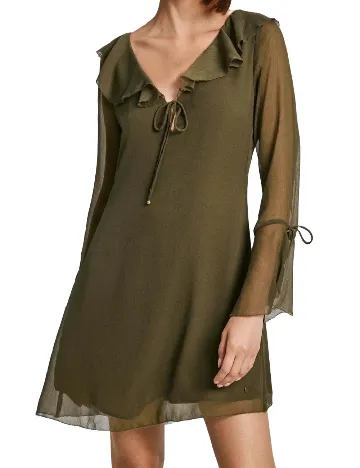 Rochie scurta Pepe Jeans, kaki