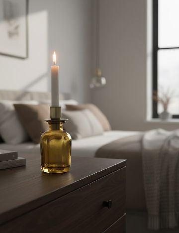 Suport lumanare Home Accents, galben