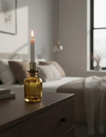 Suport lumanare Home Accents, galben Galben