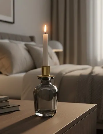 Suport lumanare Home Accents, negru Negru