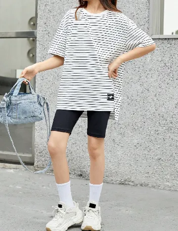 Compleu Shein Kids, alb/negru