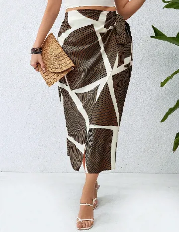 Fusta SHEIN CURVE, maro