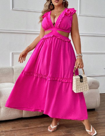 Rochie lunga SHEIN CURVE, roz