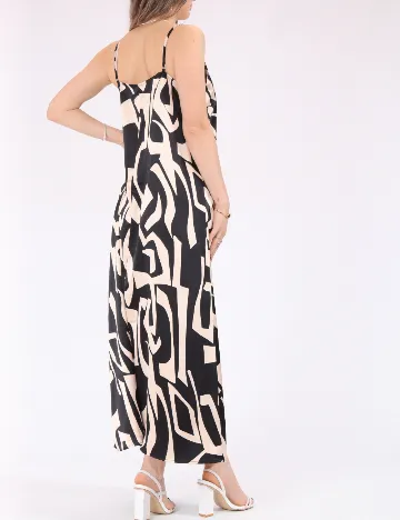 Rochie lunga Only, negru/crem