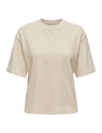 Tricou Only, crem