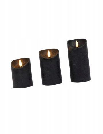 Set lumanari LED 3 bucati Zd Trading, negru