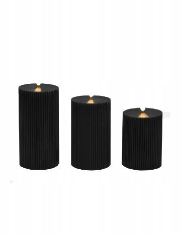 Set lumanari LED 3 bucati Zd Trading, negru