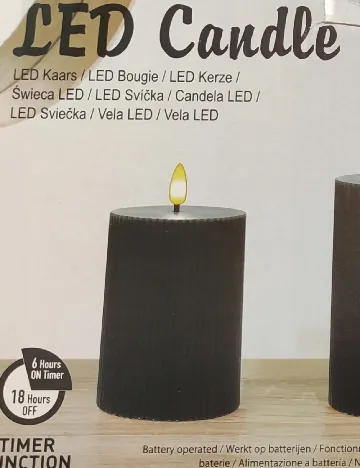 Set lumanari LED 3 bucati Zd Trading, negru