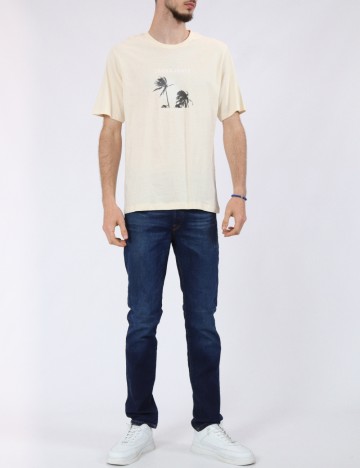 Tricou Jack&Jones, crem